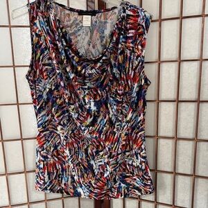 Vibrant Multicolor Sleeveless Blouse PTP 22 inches